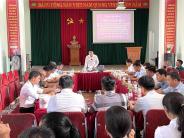 Đồng chí Trần Mạnh Hà – Phó chủ tịchUBND huyện làm việc với xã Nghĩa Khánh về tình hình thực hiện quy hoạch và tiến độ xây dựng NTM nâng cao